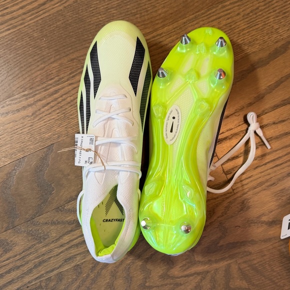 Adidas X Crazyfast.1 FG (White/Lime) cleats